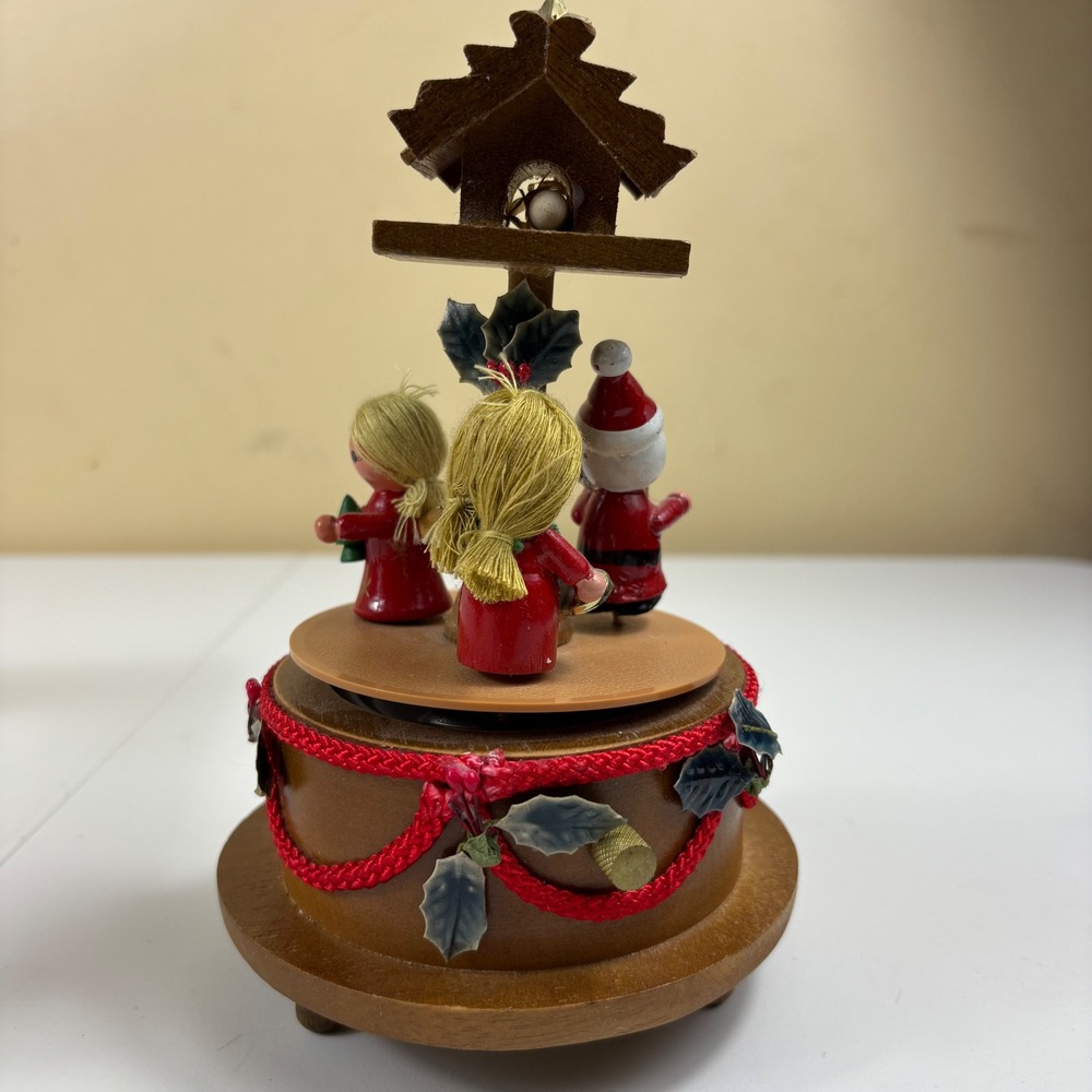 Lefton Dancing Music Box Santa & Angel Girls Vintage Christmas Figurine - Picture 5 of 17